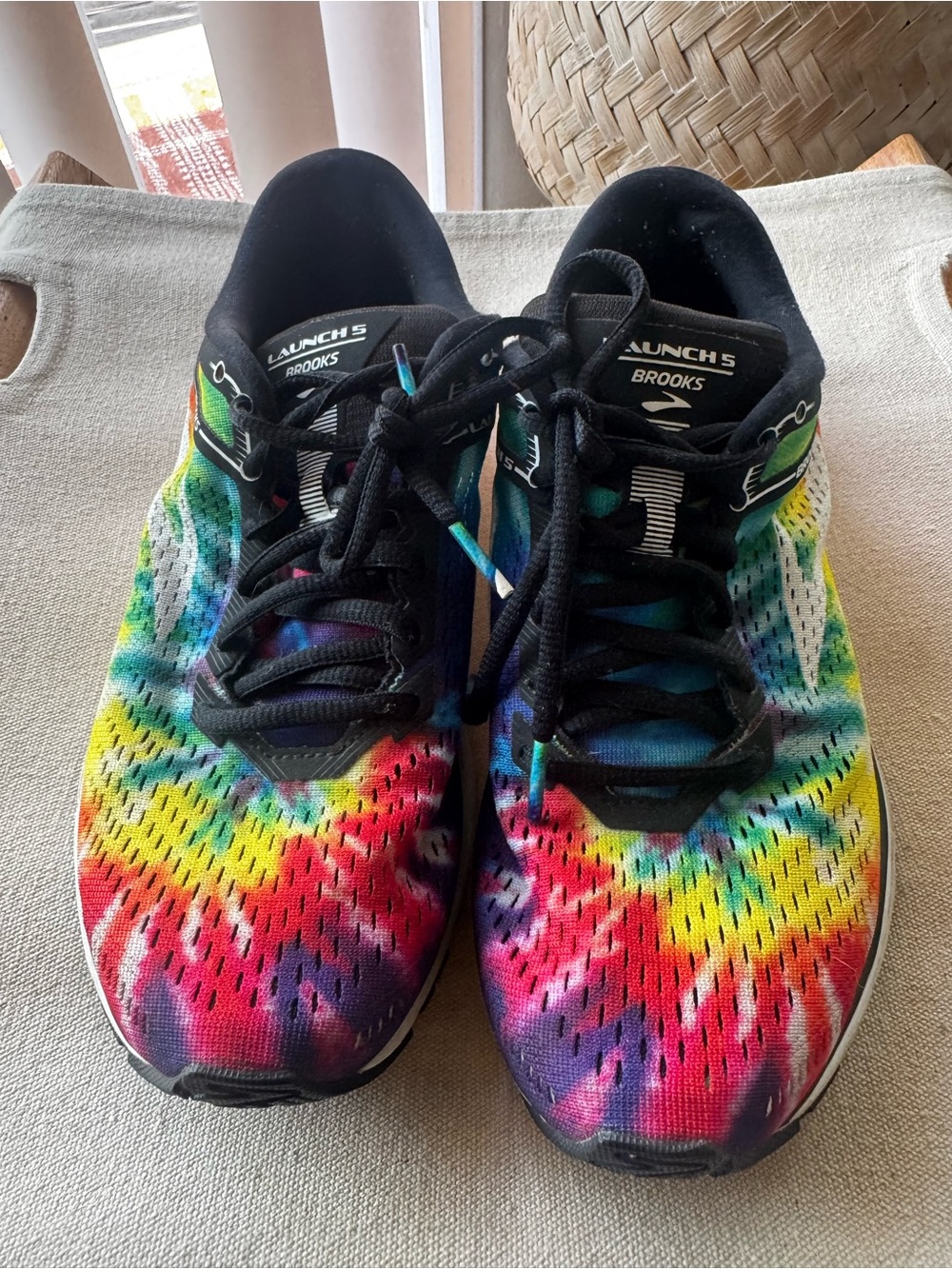 Brooks Launch 5 Rainbow Tie-Dye Running Shoes - Black